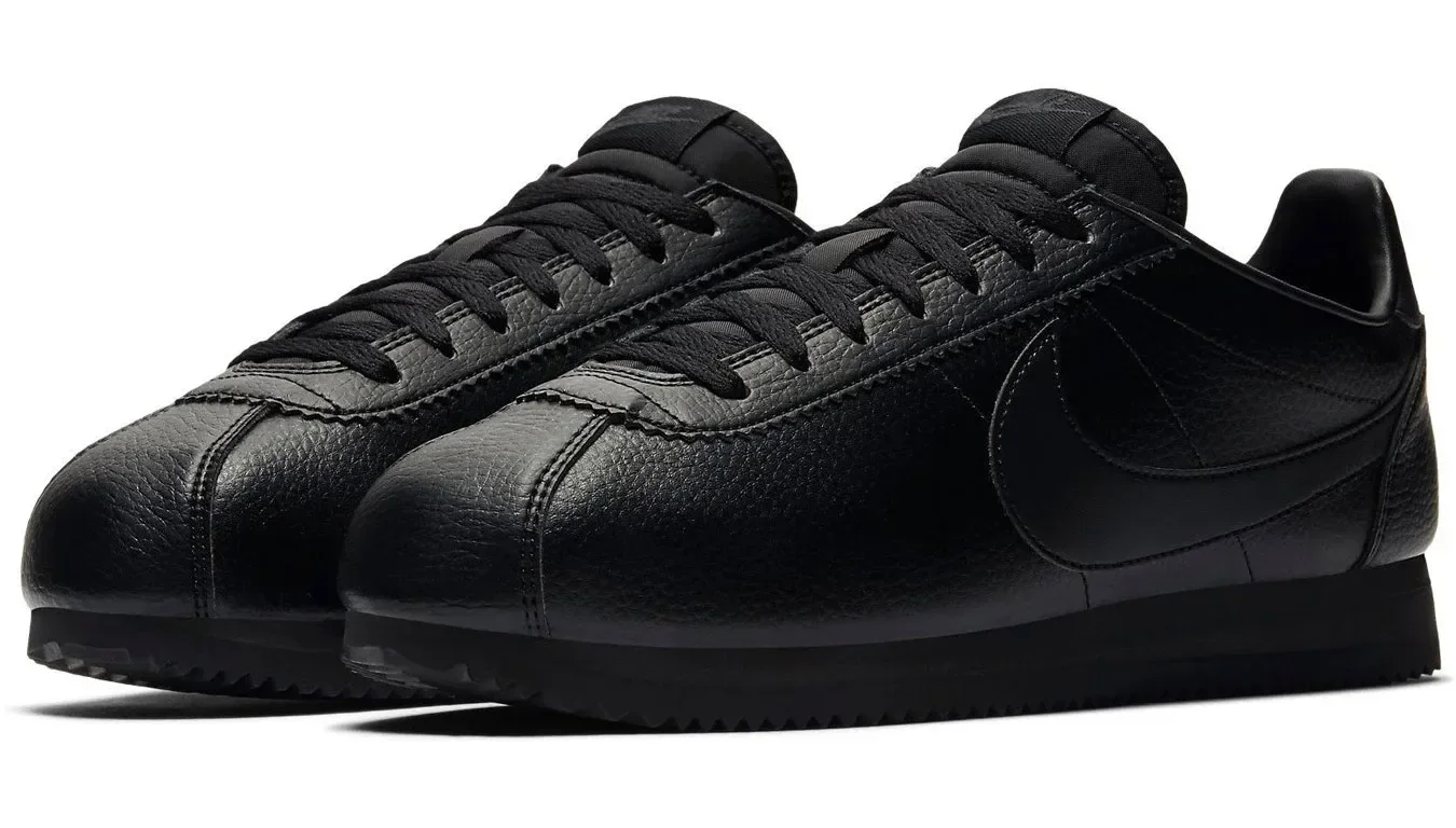 Nike Classic Cortez Leather Triple Black — foto 4