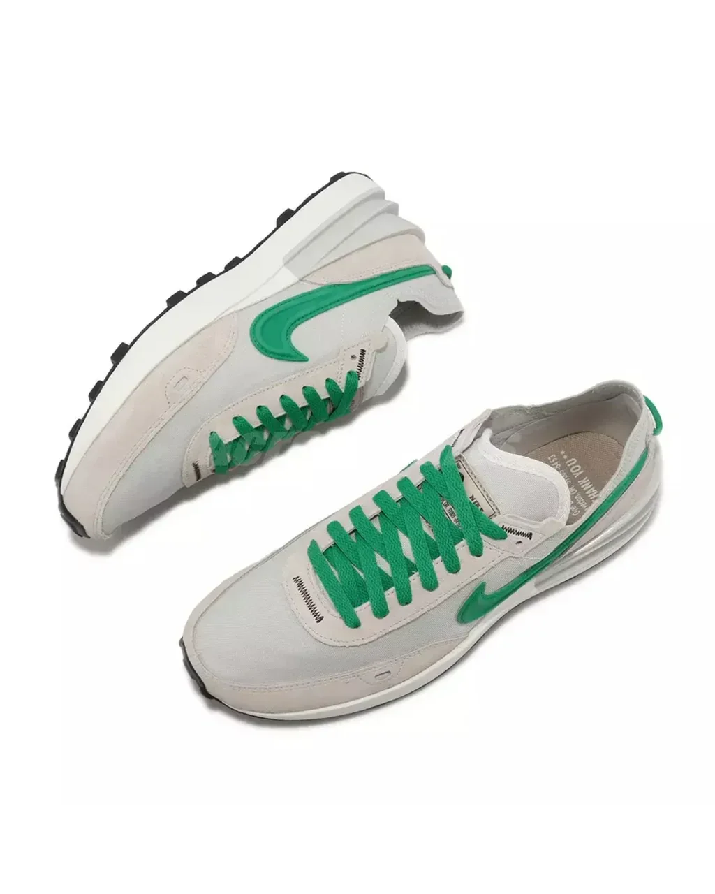 Championes Nike M Waffle One SE Low Light Bone Stadium Green — foto 1